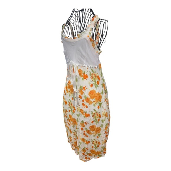 Floral Maxi Dress with Orange Blossoms - Picture 3 of 4